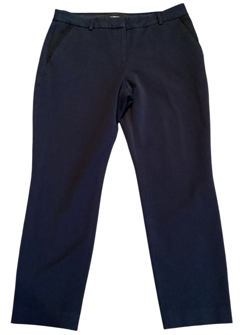 Express Columnist Ankle Pants Size 12R Navy Blue Mid Rise Stretch Career Work